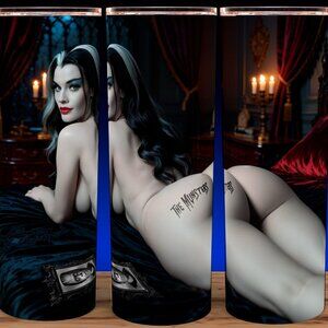 Lily Munster from the Musnters on Goth Bed Cup Mug Tumbler 20oz